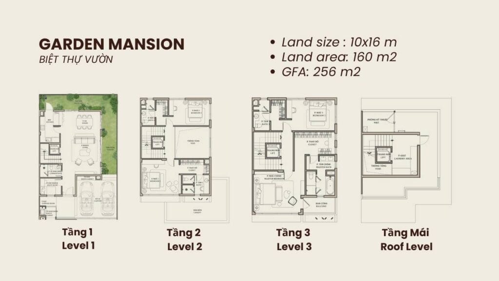 Mặt bằng biệt thự vườn ( Garden Mansion )